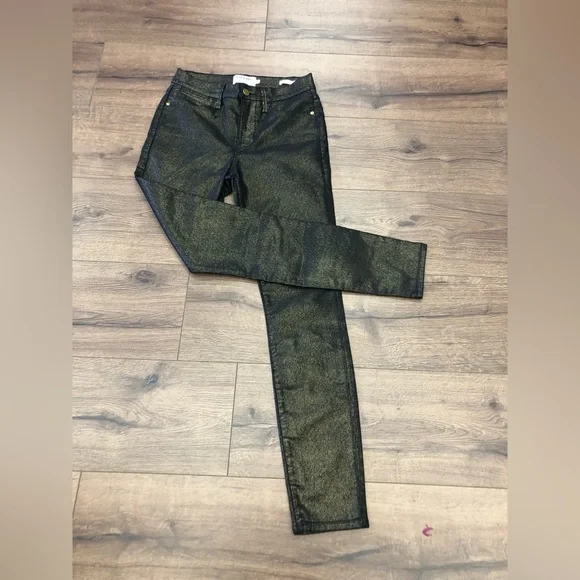 FRAME DENIM LE HIGH SKINNY COATED HIGH WAISTED JEANS SIZE 26 - Picture 1 of 9